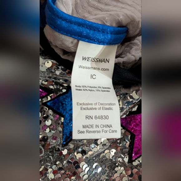 Weissman Sequin Jacket with Blue and Pink Stars - Picture 4 of 4
